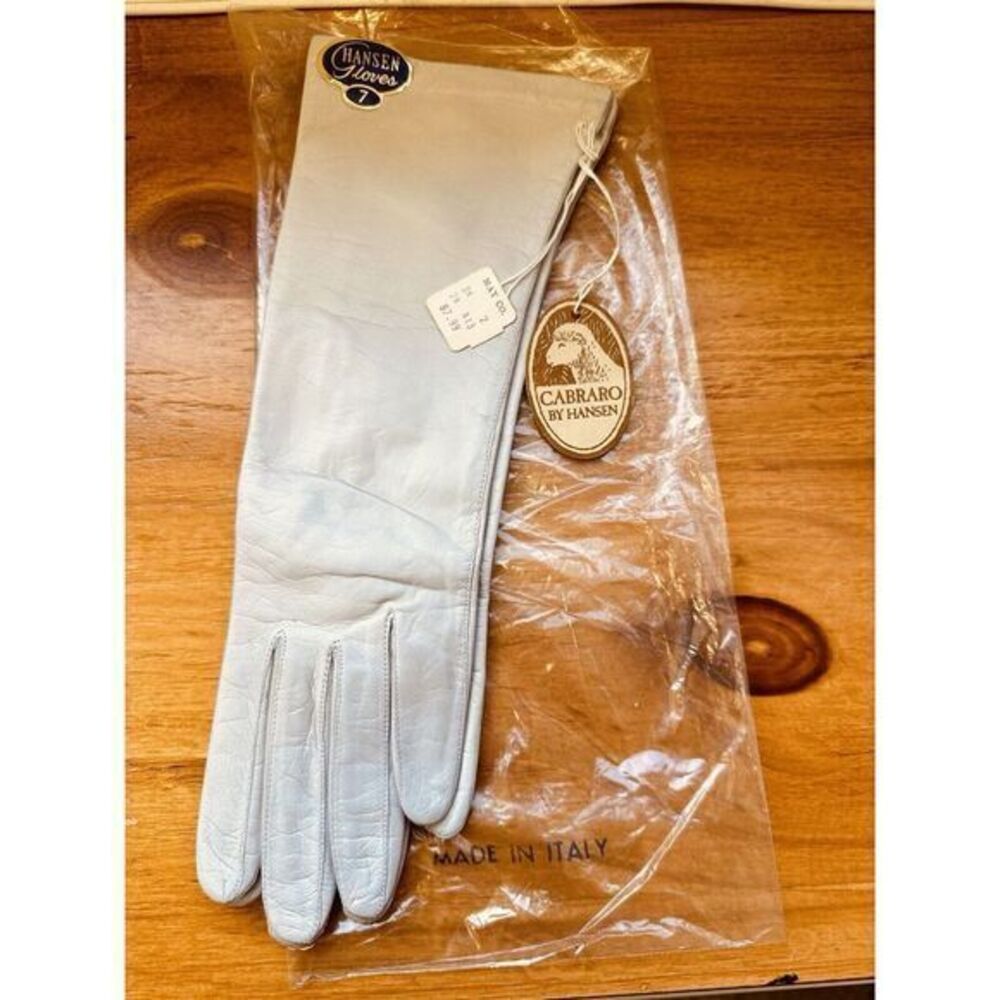 Vintage Cabraro By Hansen 100% Silk Grey Gloves Size 7 NOS With Tags May Co 1970 - Picture 6 of 9